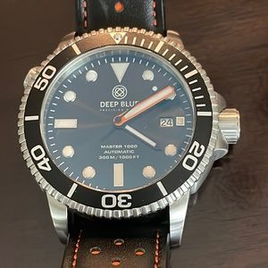 Deep Blue Precision Diver Model:Master 1000 Automatic Men’s Watch Like New